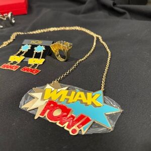 nOir Jewelry Comic Pop Art Earrings - Red, Yellow, Blue